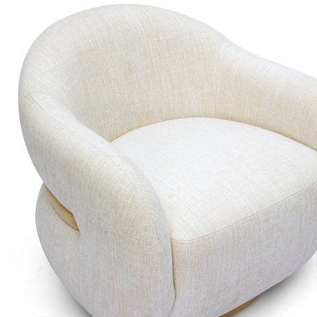 Close-up shot of FOAK Salma curved armrest and high-density foam cushioning