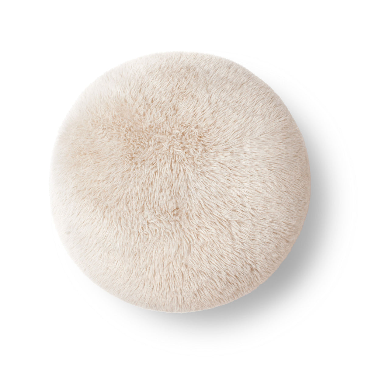Close-up of Oopa Swivel Ottoman textured faux shearling upholstery weave