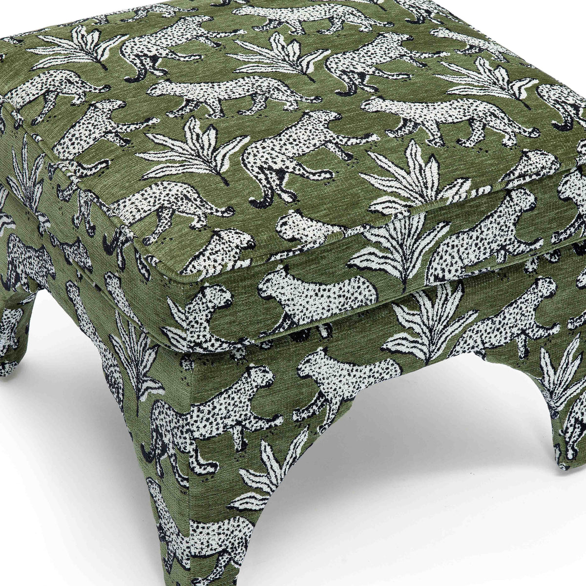 Raji Leopard Performance Jacquard Ottoman - View 17