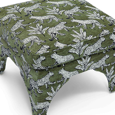 Raji Leopard Performance Jacquard Ottoman - View 17