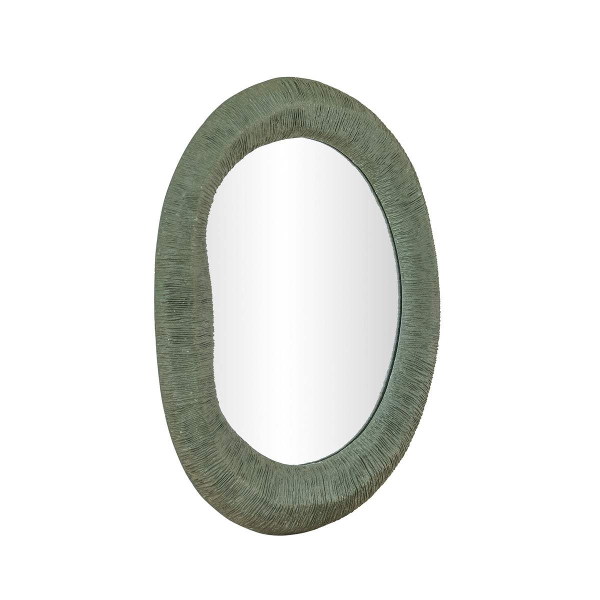 Orpheus 22"X28" Ribbed Forest Green Fiberglass Thick Wall Mirror - View 3