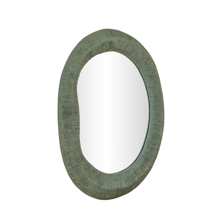 Orpheus 22"X28" Ribbed Forest Green Fiberglass Thick Wall Mirror - View 3