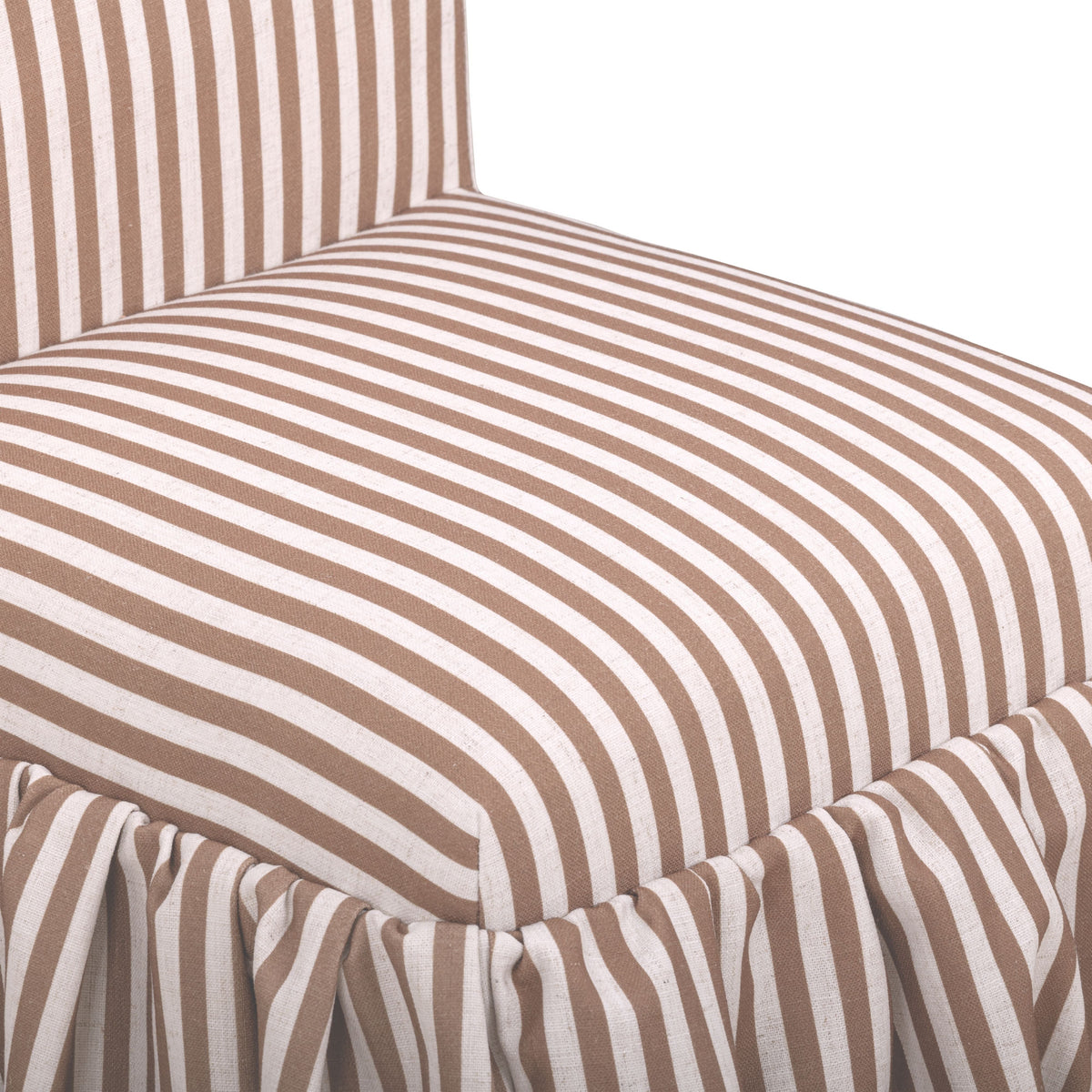 Gertrude Striped Performance Linen Skirted Dining Chair - View 18