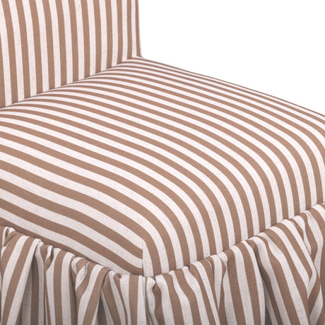 Gertrude Striped Performance Linen Skirted Dining Chair - View 18