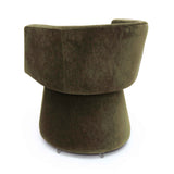 Kristen Rolling Desk Chair in Taupe chenille straight front view