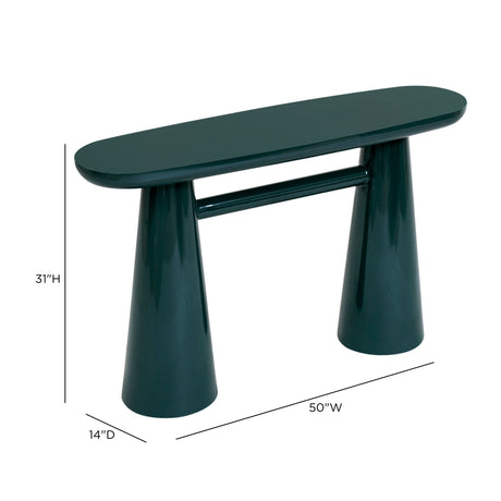 Studio product shot of Baila 50-inch glossy lacquer console table