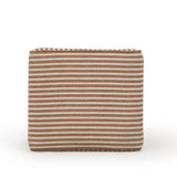 Byron Square Cotton Jute Ottoman serving as a coffee table with decorative tray