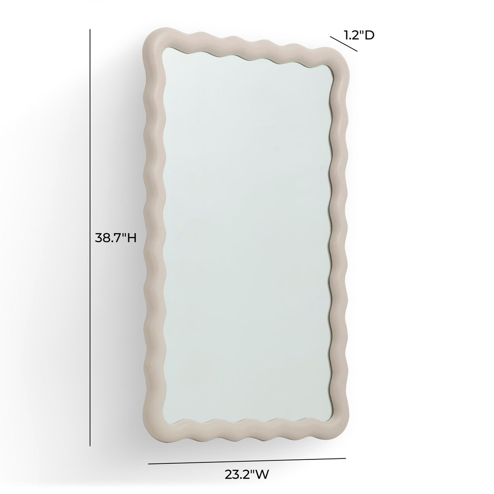 Faire 23"X39" Cream Squiggle Rectangular Wall Mirror dimensions