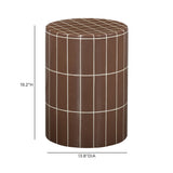 Side profile showing cylindrical silhouette of Tatiana table