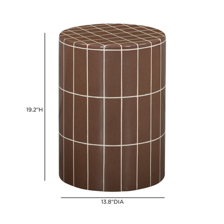 Side profile showing cylindrical silhouette of Tatiana table