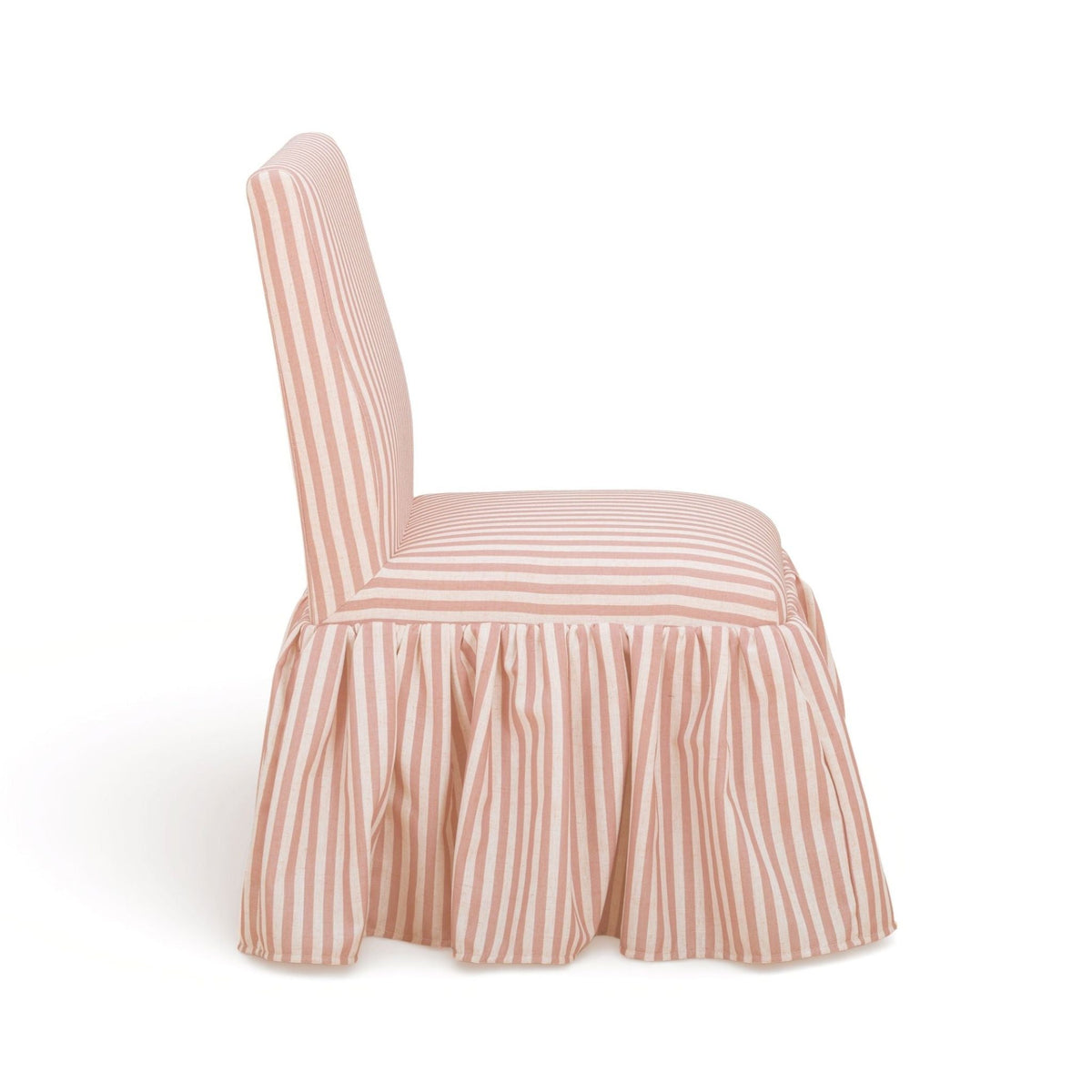 Gertrude Striped Performance Linen Skirted Dining Chair - View 9