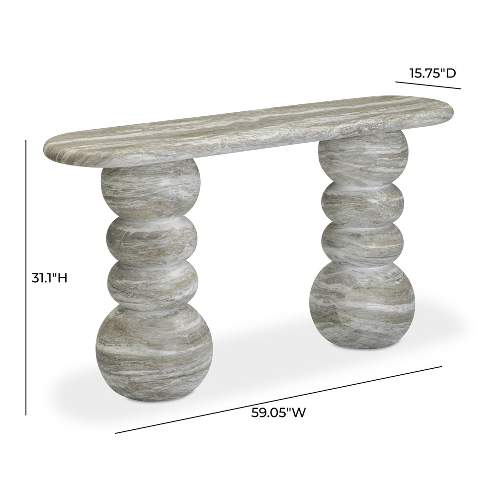 Hyre 59" Faux Stone Indoor/Outdoor Concrete Console Table dimensions