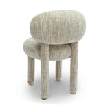 Manu Performance Fabric Side Chair silhouette shot emphasizing curved pill shape