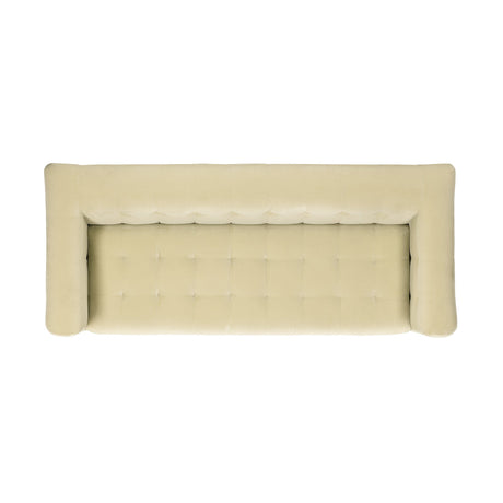 Back and side profile view of Jules 94-Inch track arm performance velvet couch
