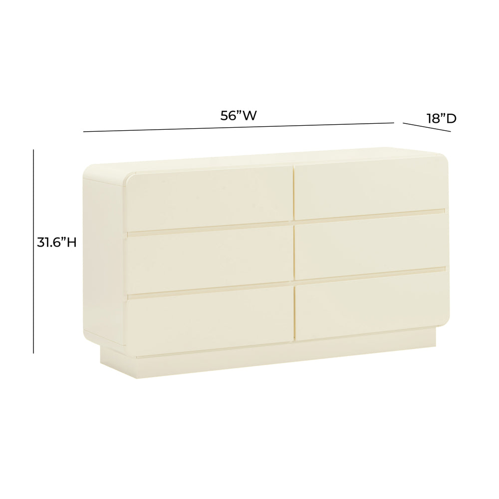 Sagura 56" 6-Drawer Dresser dimensions