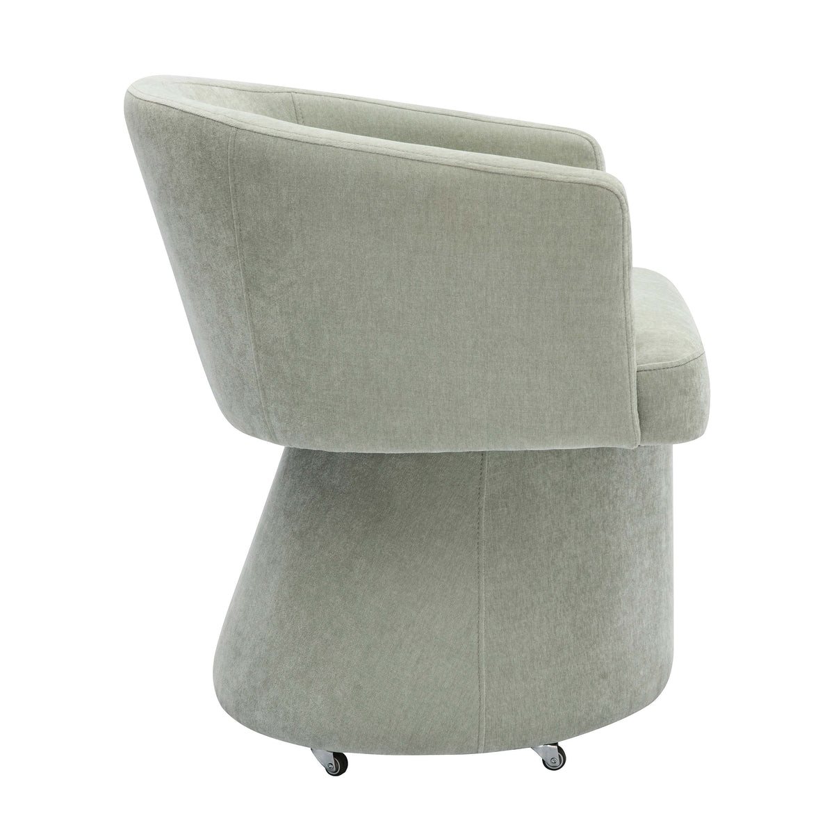 Kristen Rolling Desk Chair in Cream angled three-quarter shot