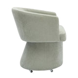 Kristen Rolling Desk Chair in Cream angled three-quarter shot