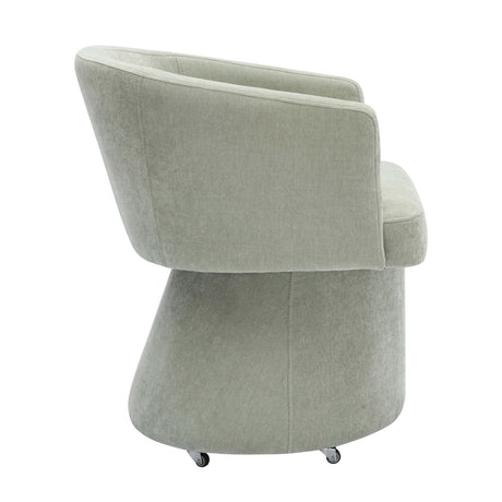 Kristen Rolling Desk Chair in Cream angled three-quarter shot