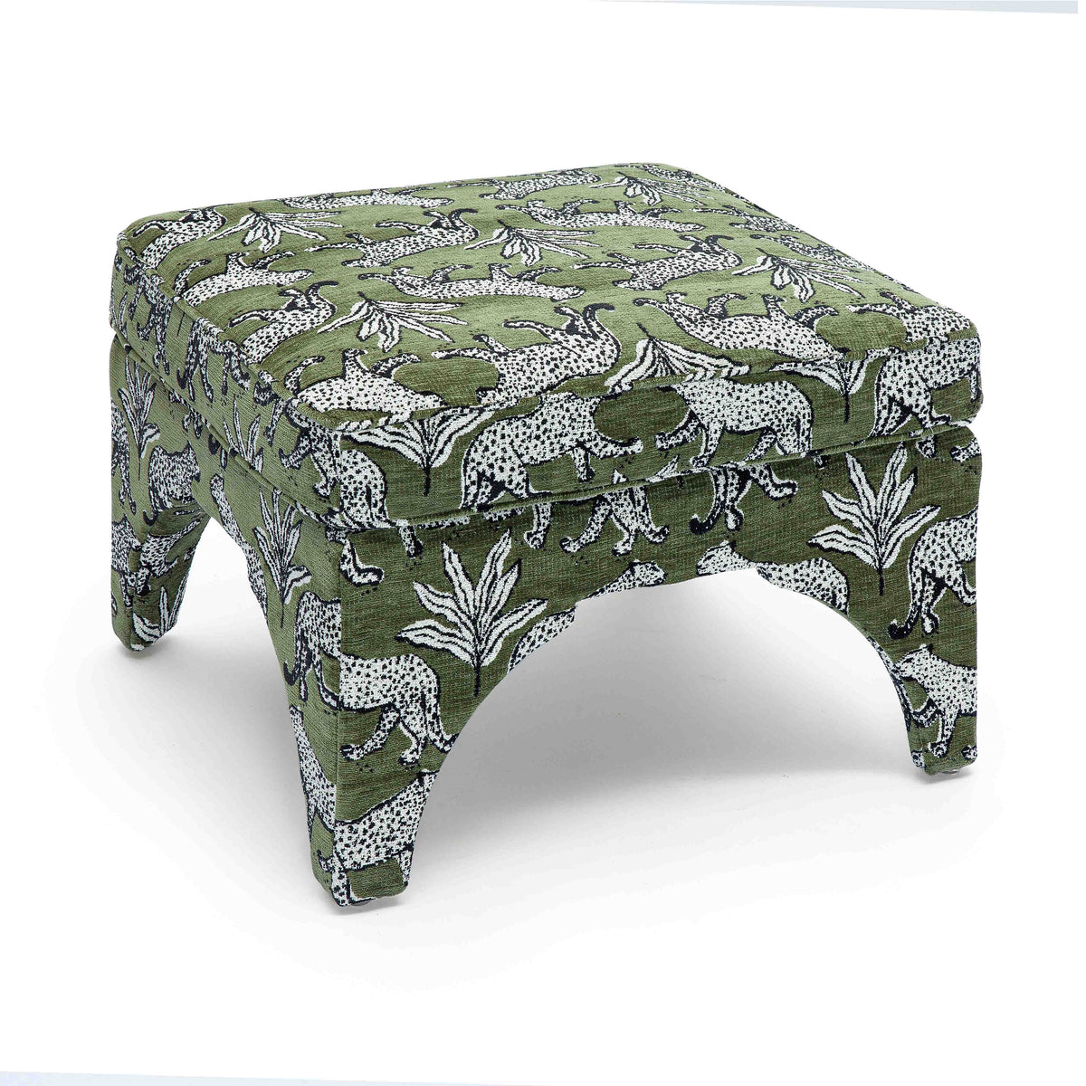 Raji Leopard Performance Jacquard Ottoman - View 16