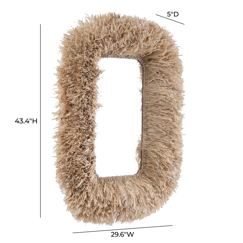Palm 29.6"x43.4" Natural Sisal Rectangular Wall Mirror dimensions