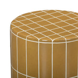 Tatiana round concrete side table in maroon finish