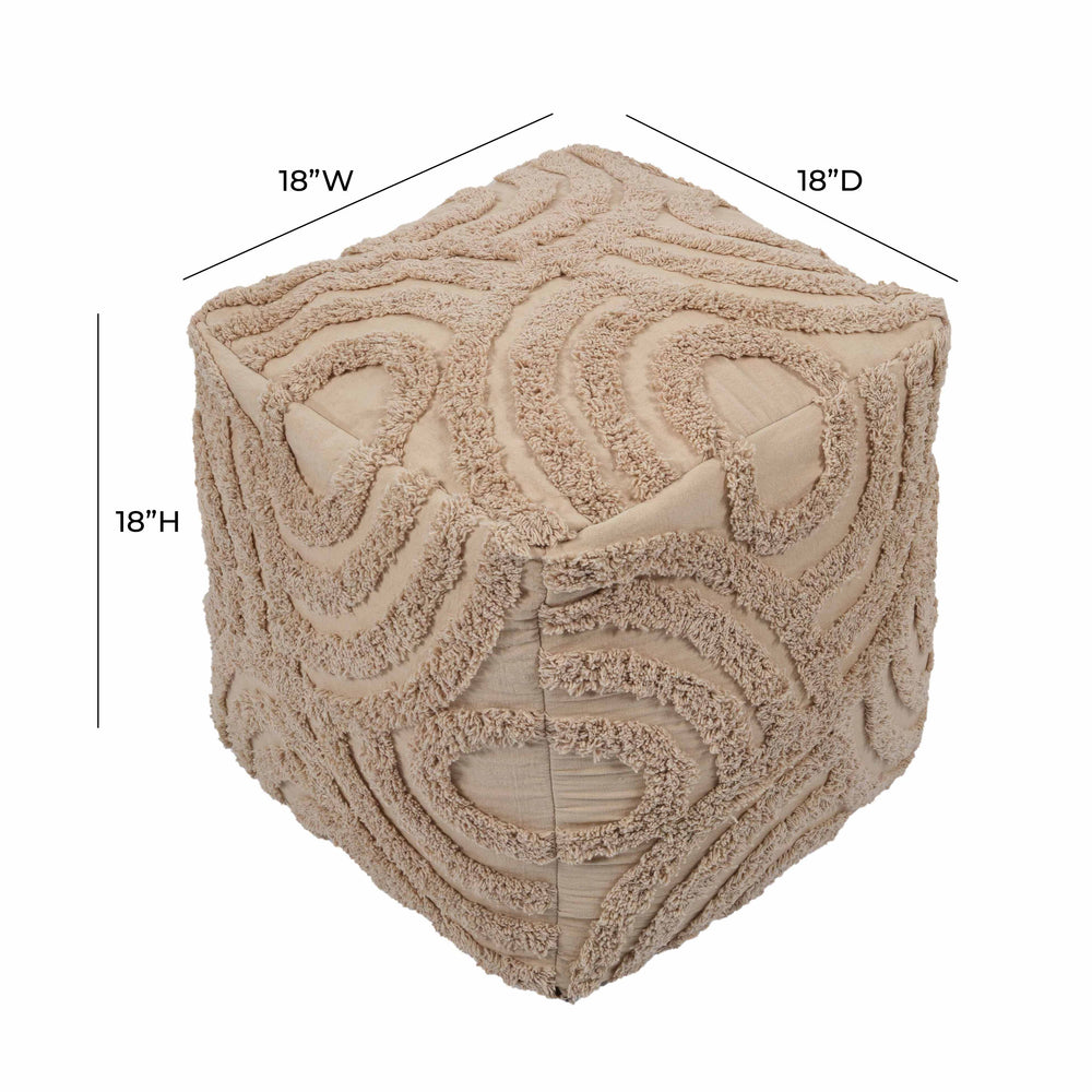 Miranda Beige Knitted Pouf dimensions