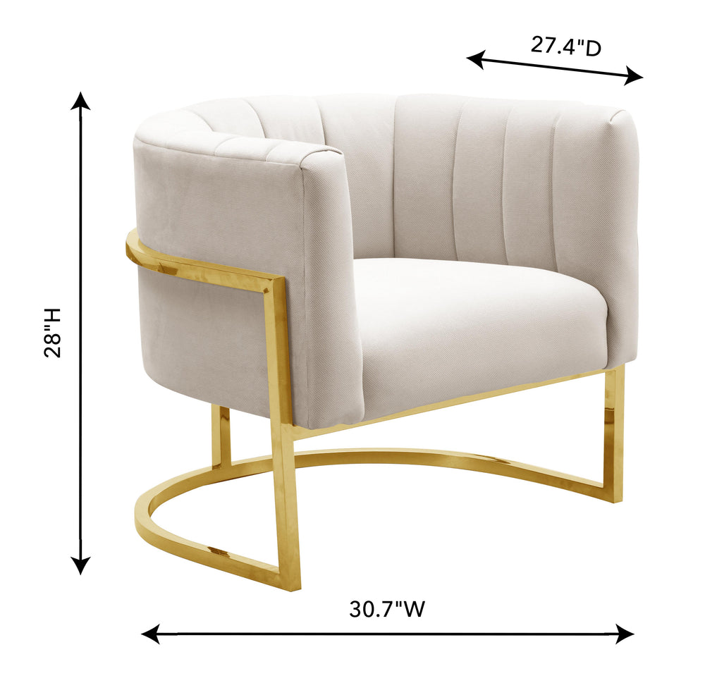 Magnolia Spotted Cream Chair with Gold Base dimensions