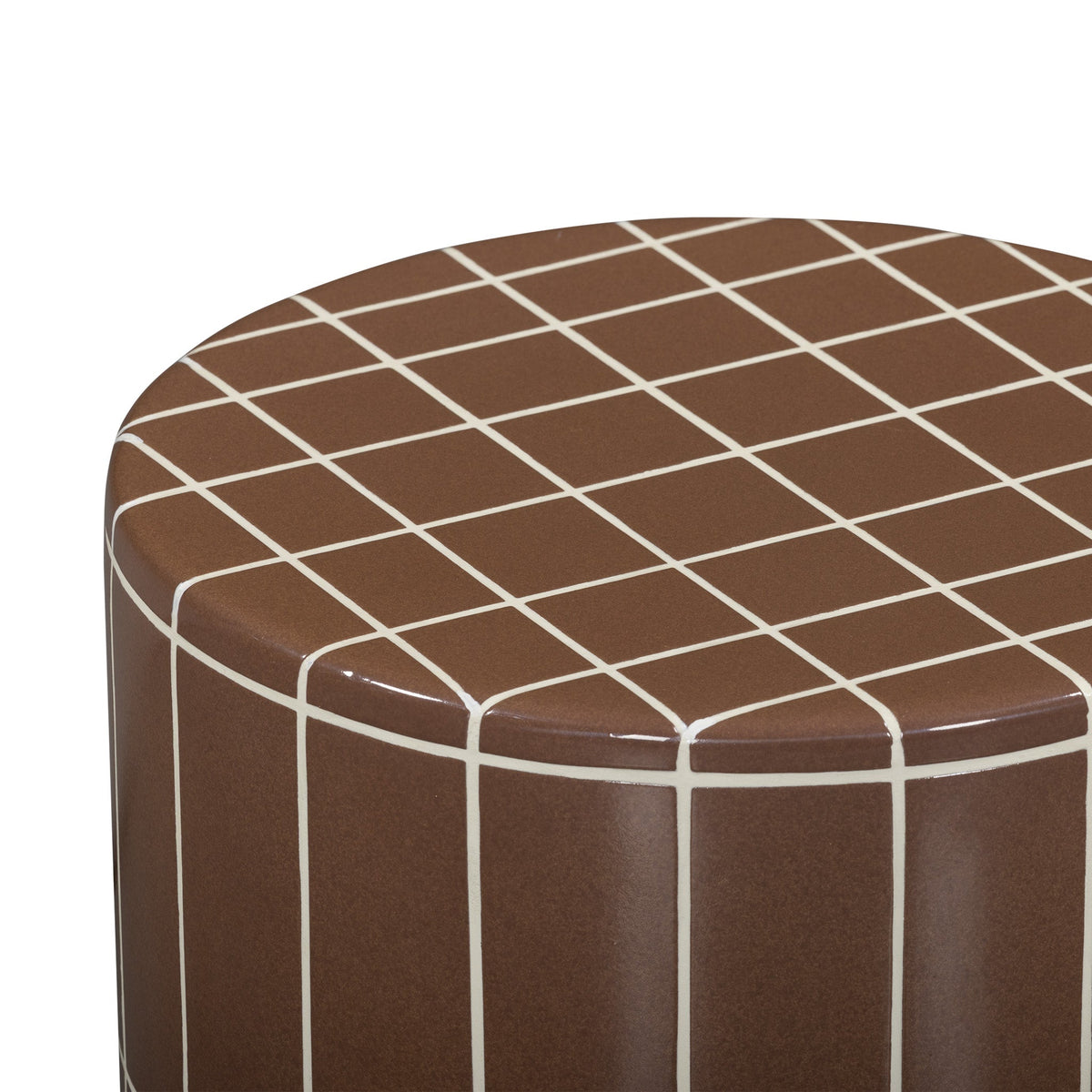 Tatiana round concrete drum table under natural daylight