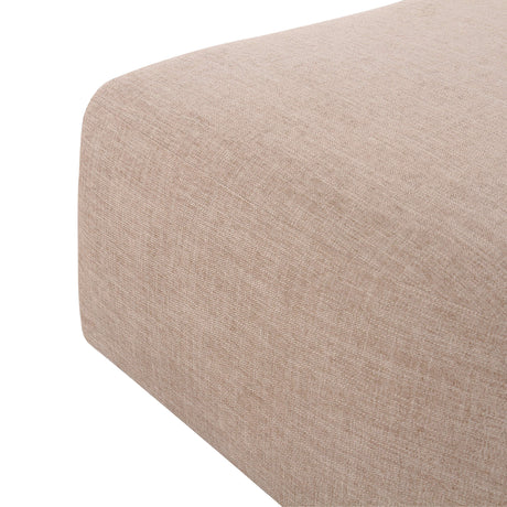 Alternative color swatch view of tan performance upholstery for Gorge ottoman