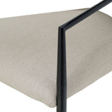 Forte Cream Linen Forged Iron Dining Chair - View 7