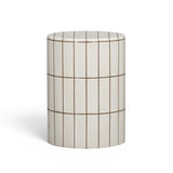 Tatiana round concrete indoor outdoor side table in ecru front view