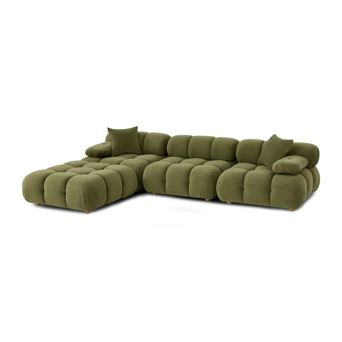 Calliope armless modular chair unit angled perspective highlighting textured fabric