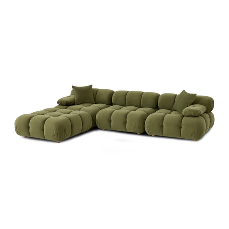 Calliope armless modular chair unit angled perspective highlighting textured fabric