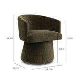 Kristen Rolling Desk Chair in Taupe side profile silhouette