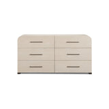 Marissa 6 drawer ash dresser styled in a modern minimalist master bedroom setting