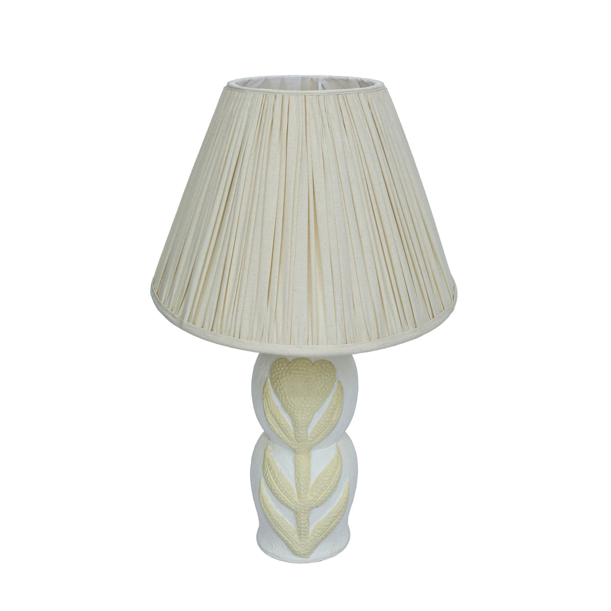 Edith Curved Papier Mache Flower Pleated Table Lamp - View 3