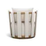 Paolo outdoor accent chair angled side perspective showing curved back