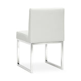 Overhead angle of Pensel Dining Chair padded seat cushion and curved ergonomic back