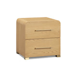 Marissa 2-Drawer Nightstand showing rounded corner profile and natural wood grain