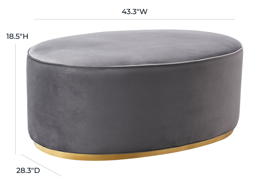 Scarlett Velvet Oval Ottoman dimensions