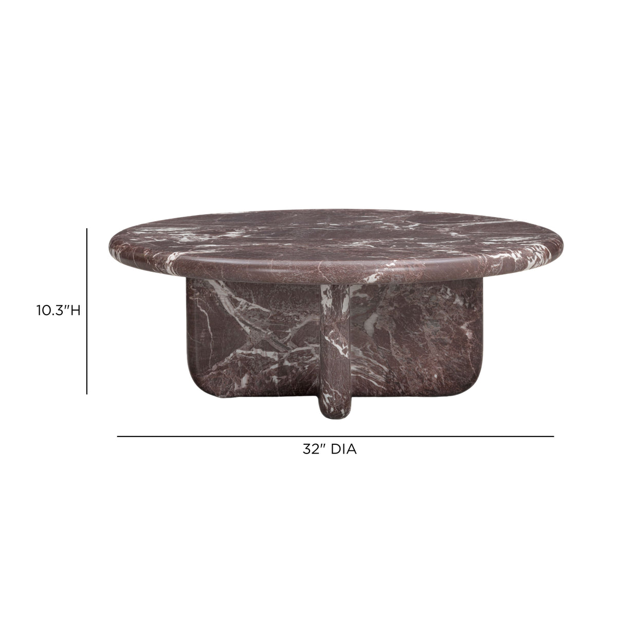 Juju Faux Marble Indoor/Outdoor Round Coffee Table (24"-32") - View 18