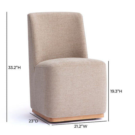 Melissa Performance Fabric Rolling Dining Chair - View 12