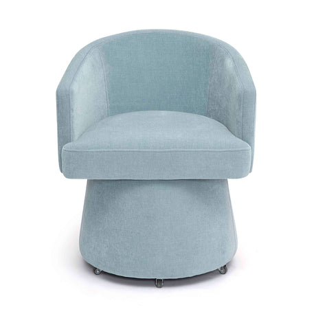 Kristen Rolling Desk Chair in Green lower base with concealed casters