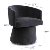 Kristen Rolling Desk Chair in Black side angle view