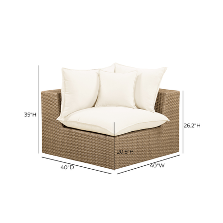 Detail view of corner connection points on Cali modular patio chair