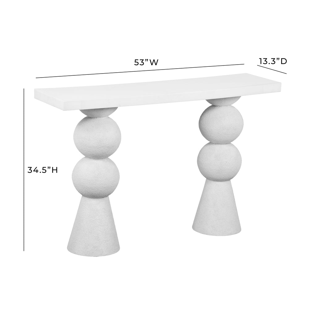 Lupita 53" White Console Table dimensions