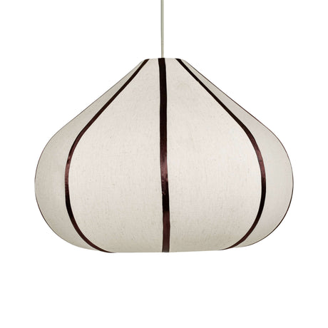 Josephine teardrop pendant lamp with fabric shade and contrast welt piping detail