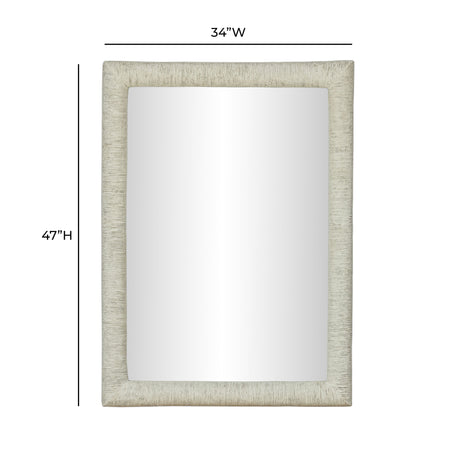Orpheus 34"X47" Ribbed Faux Stone Rectangular Wall Mirror - View 6