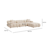 Calliope 4-piece modular sectional shown assembled as a compact corner sofa