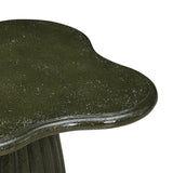Addison green concrete table styled outdoors on a stone patio setting